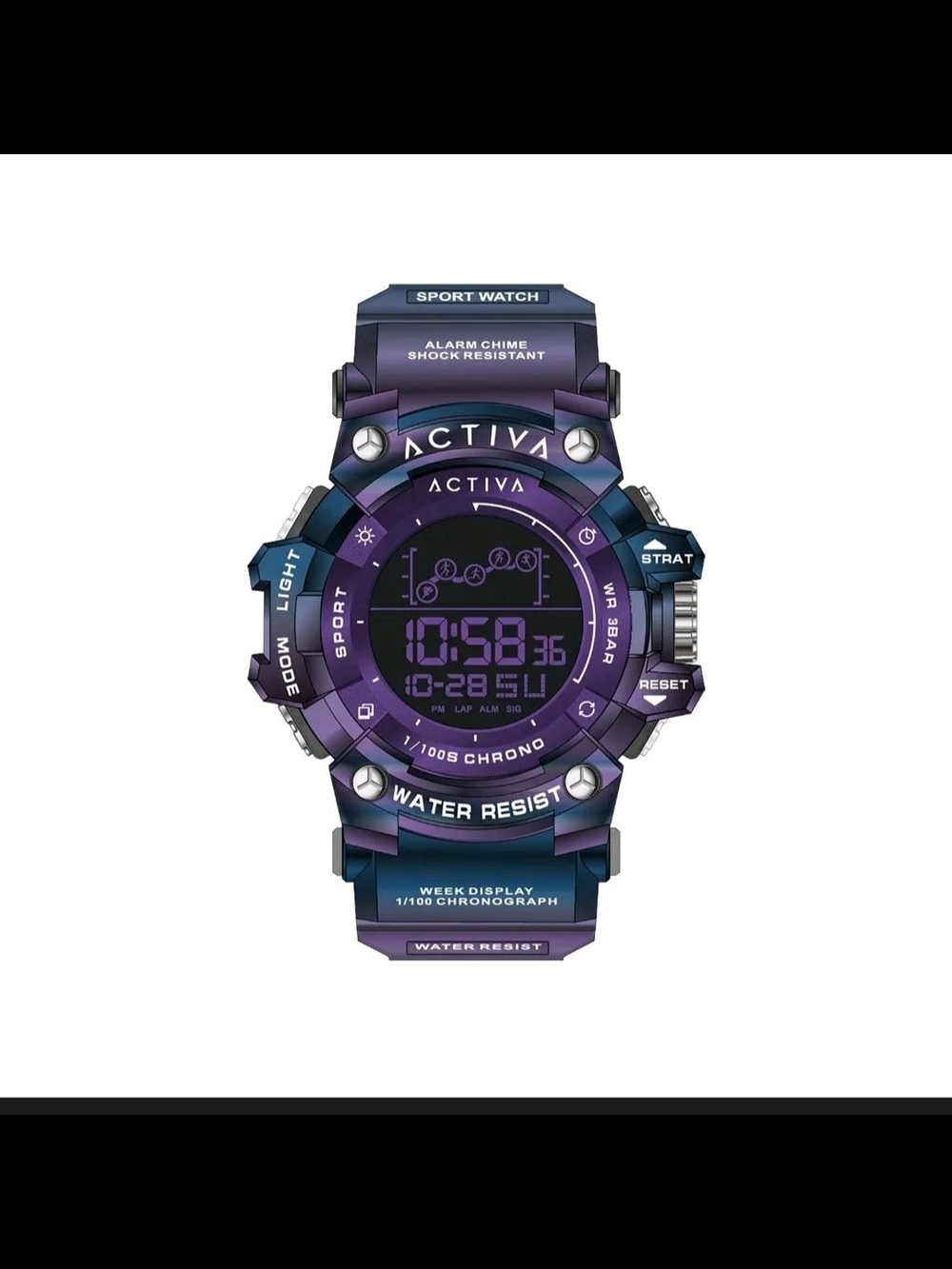 Ativa Two-Tone Purple Blue Digital Sport Watch